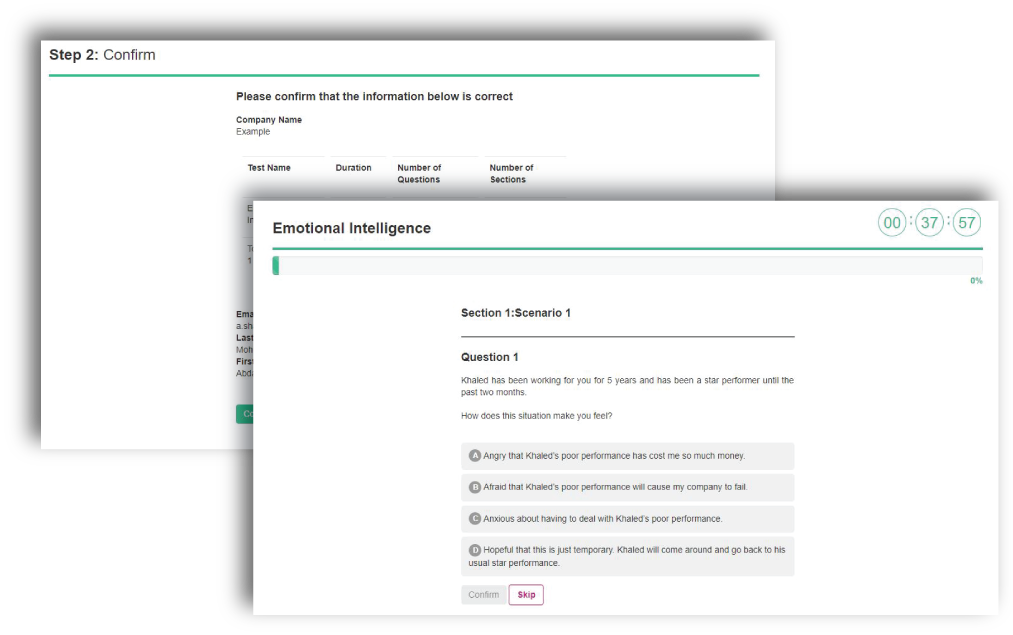 Emotional Intelligence test screenshot